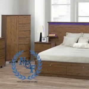 NB-193 Bedroom Set in Smoke Wood Finish