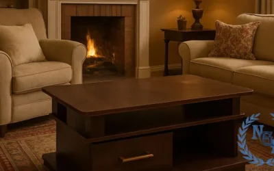 NCT 104 – Classic Coffee Table with Open Shelf & Drawer